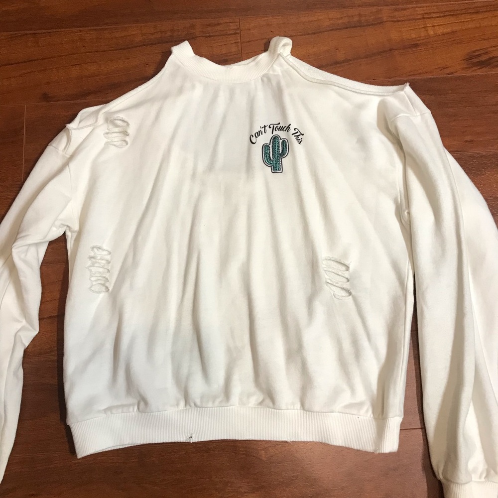 Honey Punch Cold Shoulder Sweatshirt